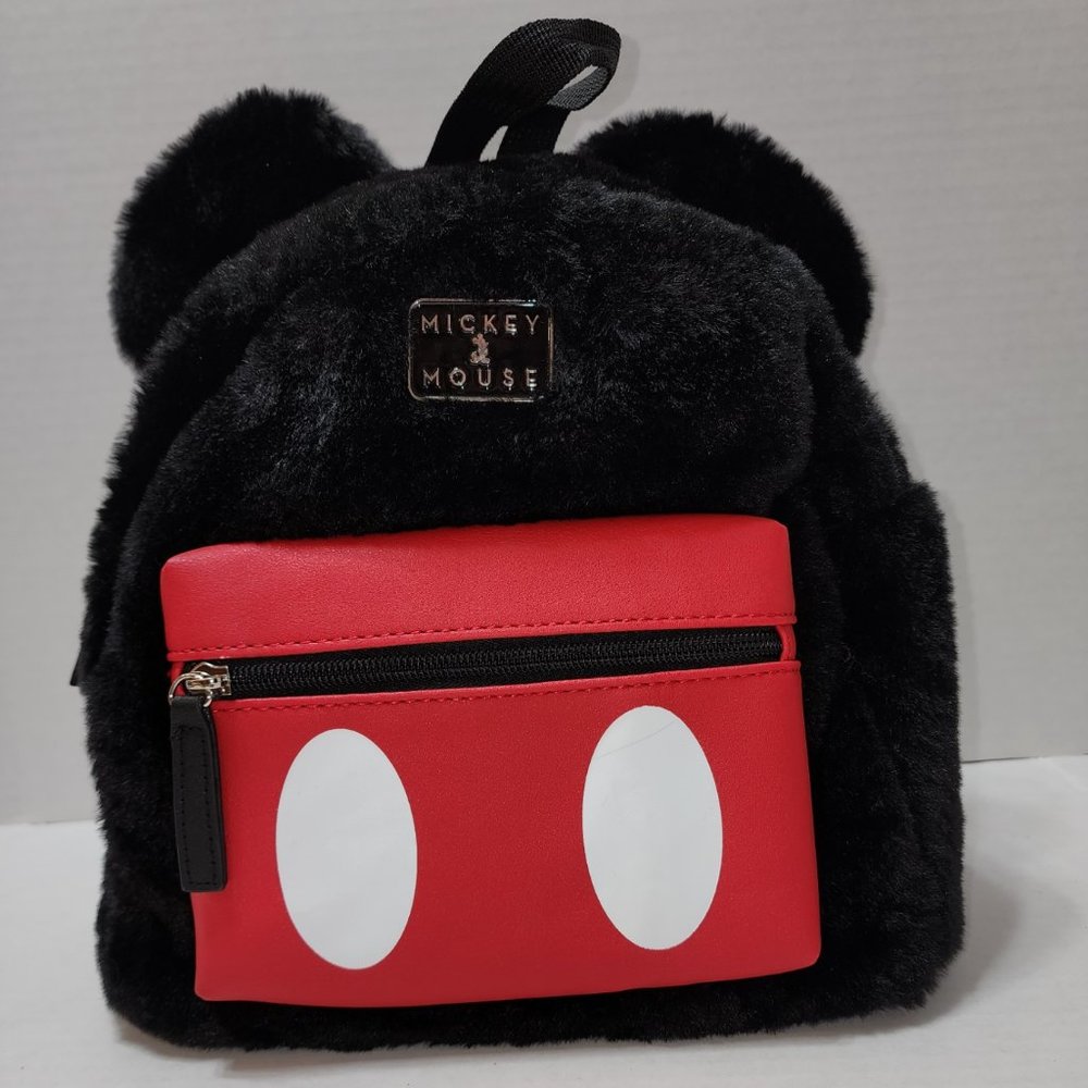New Mickey Mouse Faux Fur Backpack with Ears from Bioworld